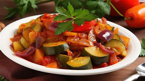 Domates Soslu Közlenmiş Kabak ve Biber